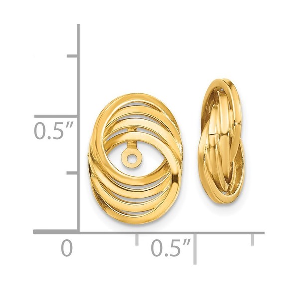 14k Polished Love Knot Earring Jackets - Picture 2 of 4